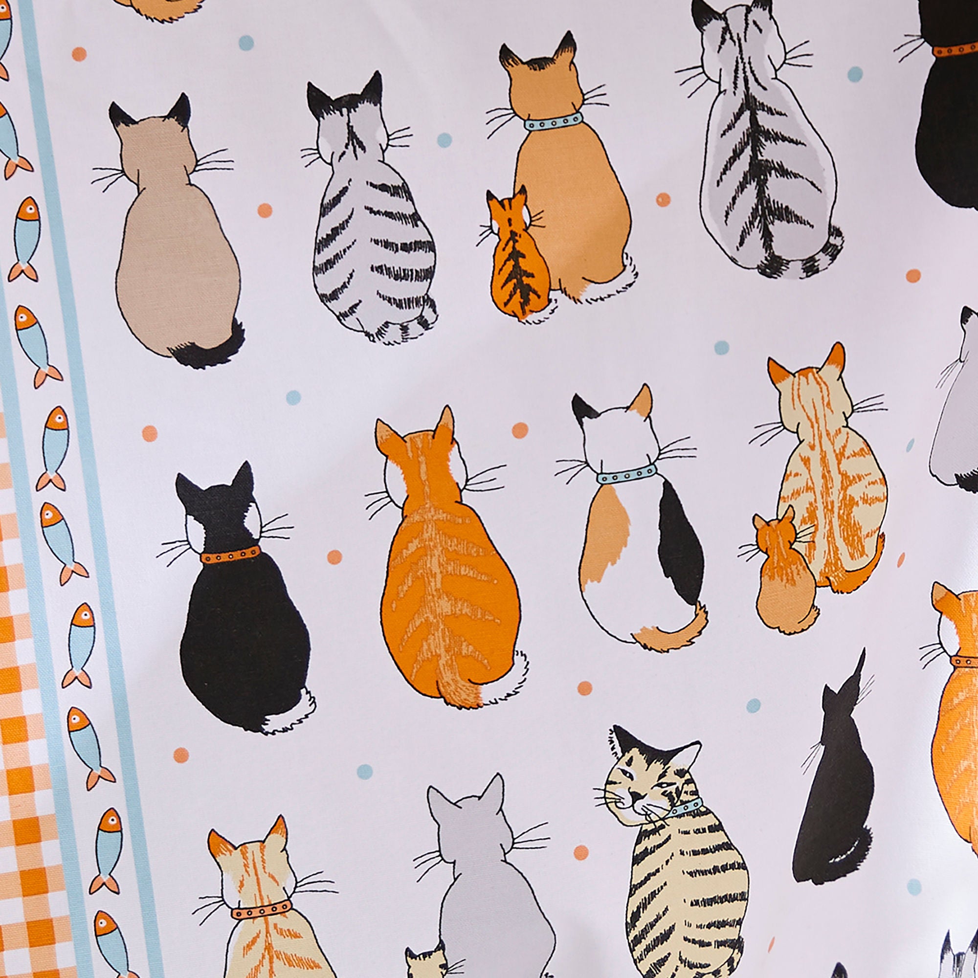 Cats In Waiting 2026 Cotton Tea Towel in Orange - Tea Towel - Ulster Weavers