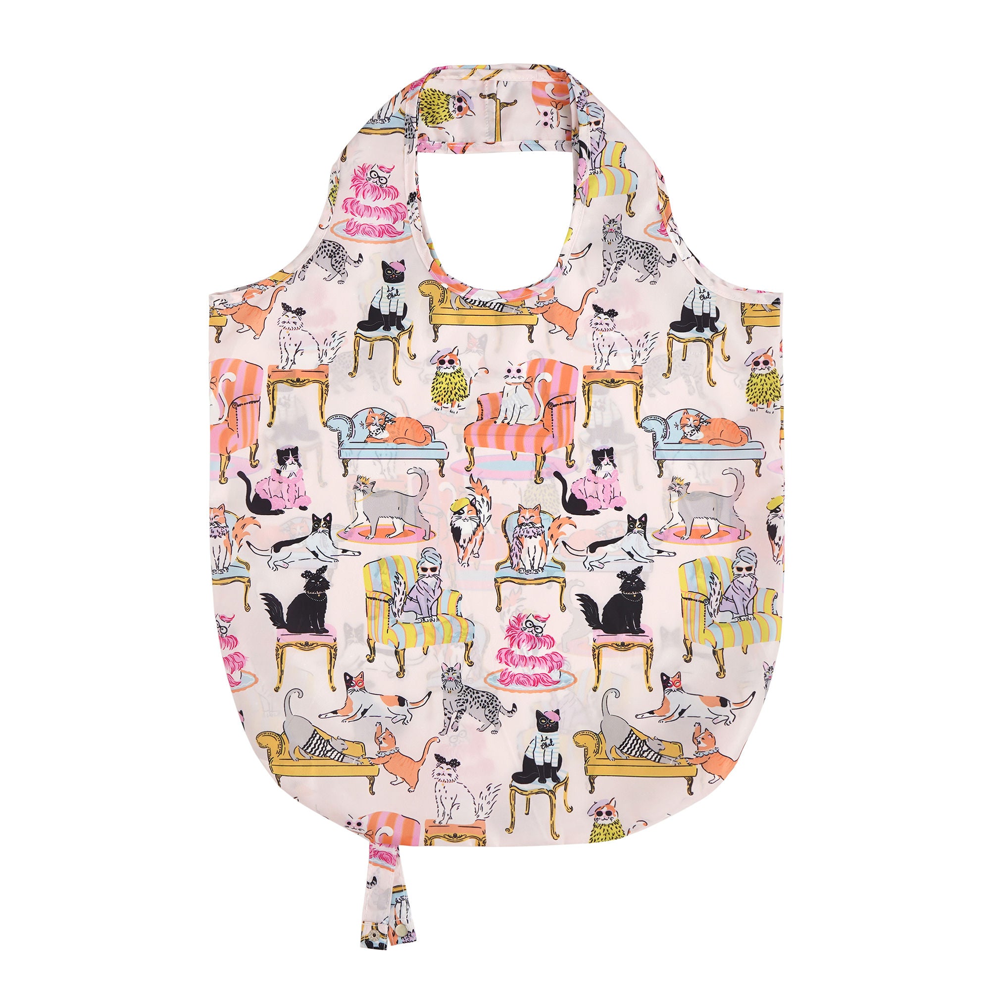 Ulster Weavers Cool Cats Foldable Tote Bag Medium in Multi - Roll-Up Bag - Ulster Weavers