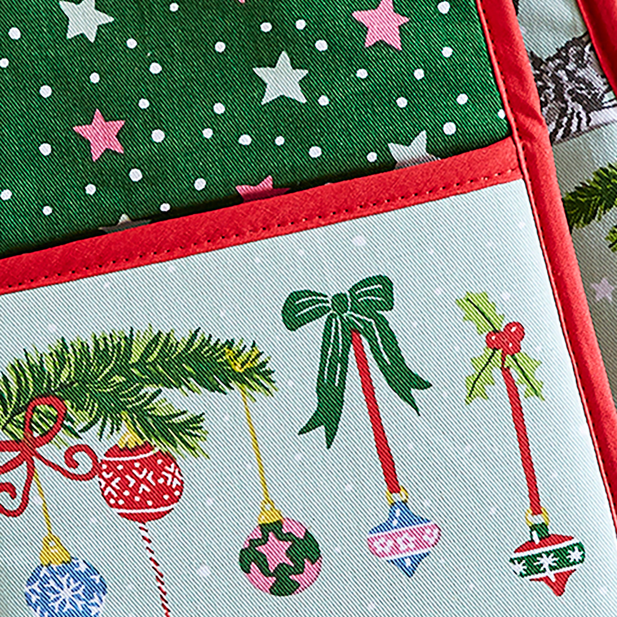 Christmas Cats Double Oven Glove in Seafoam - Double Oven Glove - Ulster Weavers