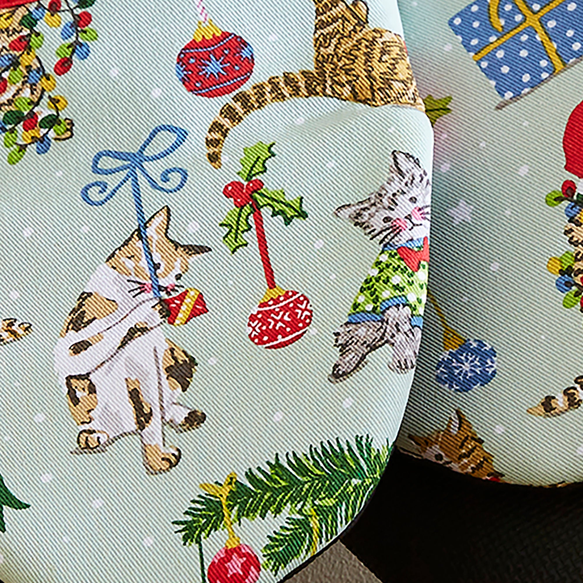Christmas Cats Microwave Mitts Pair in Seafoam - Micro Mitts - Ulster Weavers