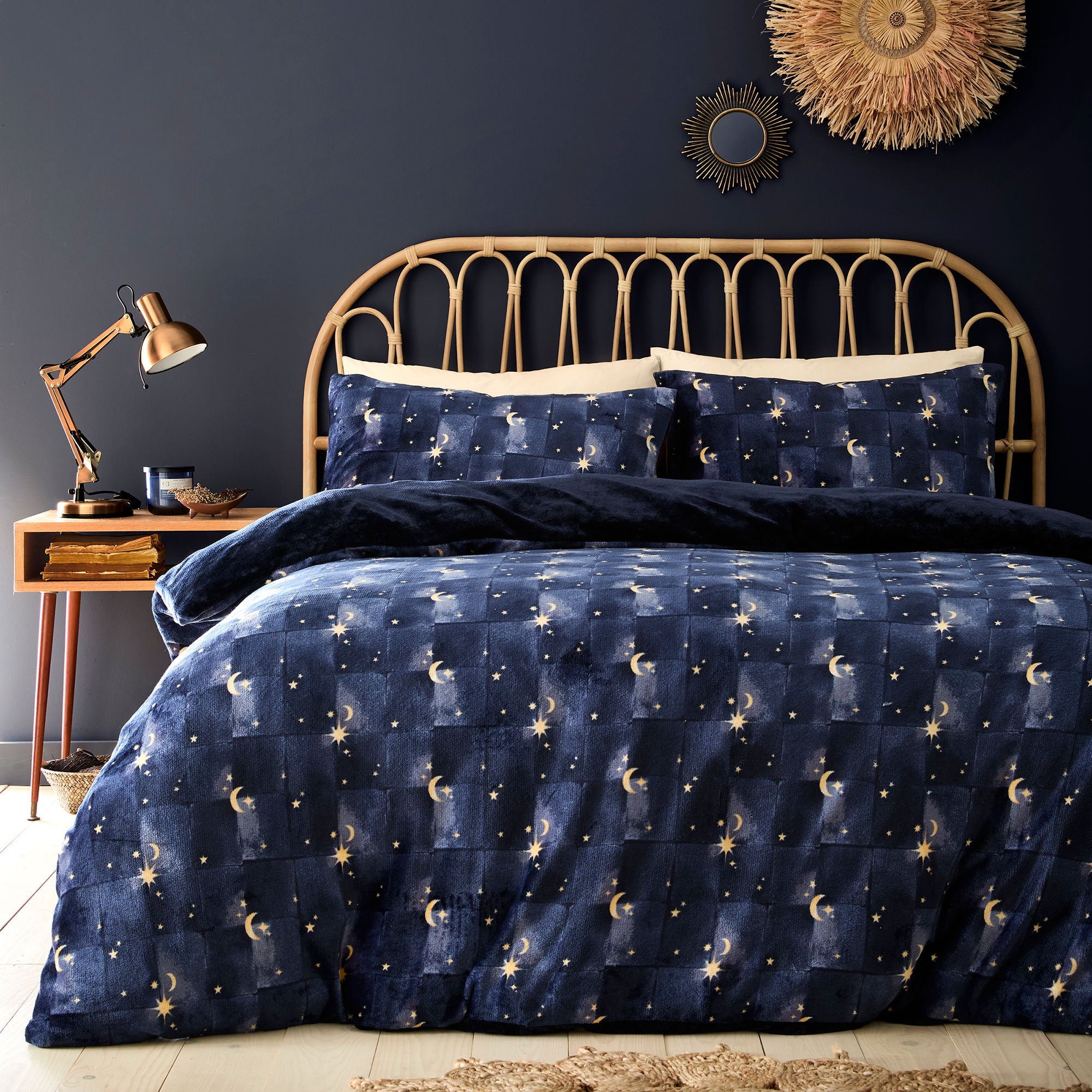 Cosmic Star Duvet Cover Set in Navy - Duvet Cover Set - Fusion