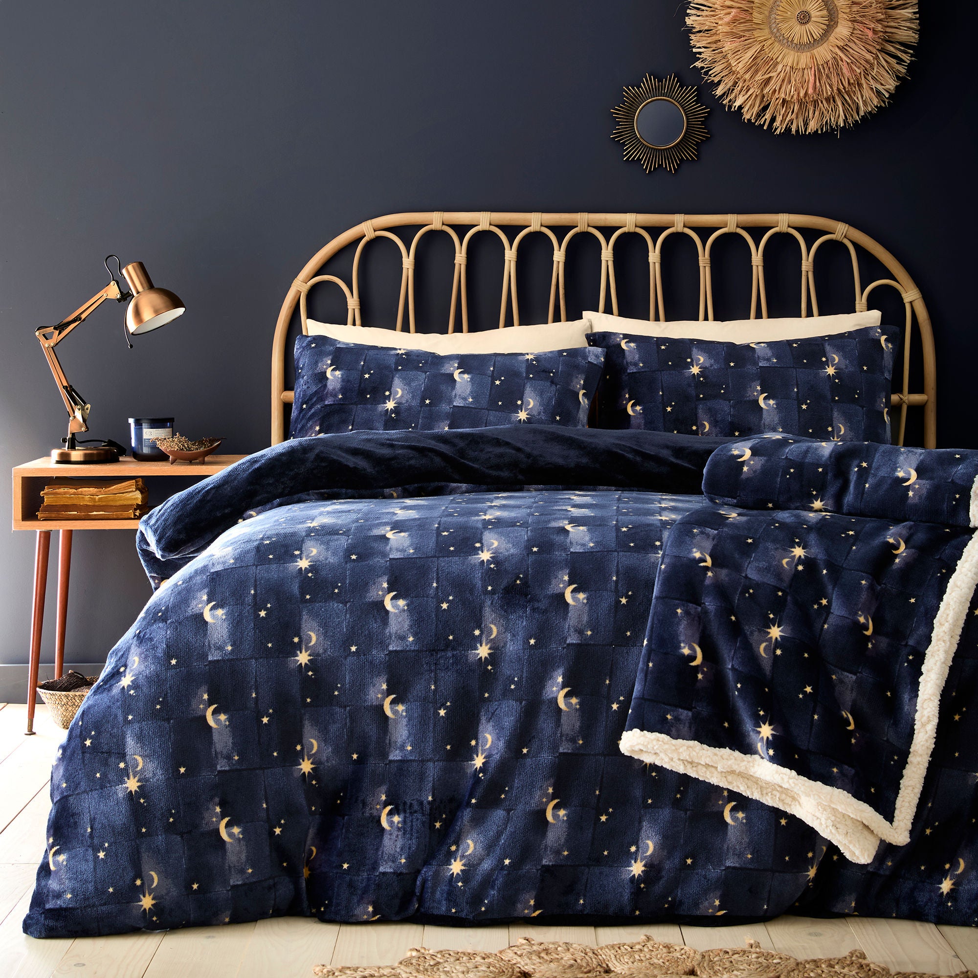 Cosmic Star Duvet Cover Set in Navy - Duvet Cover Set - Fusion
