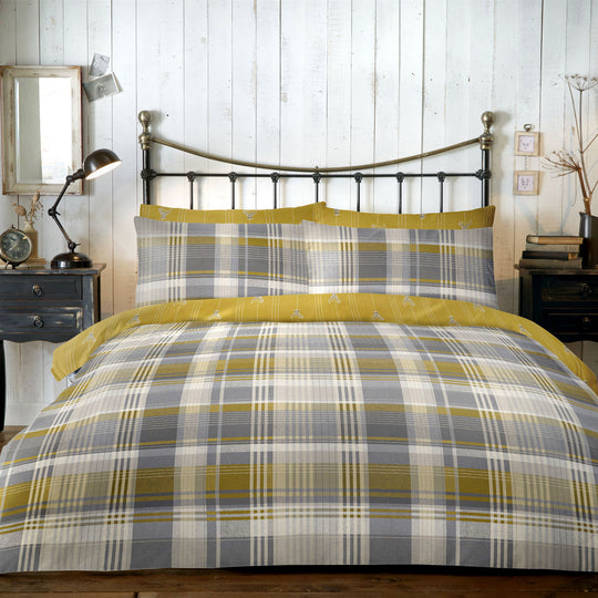 Connolly Check Duvet Cover Set in Ochre