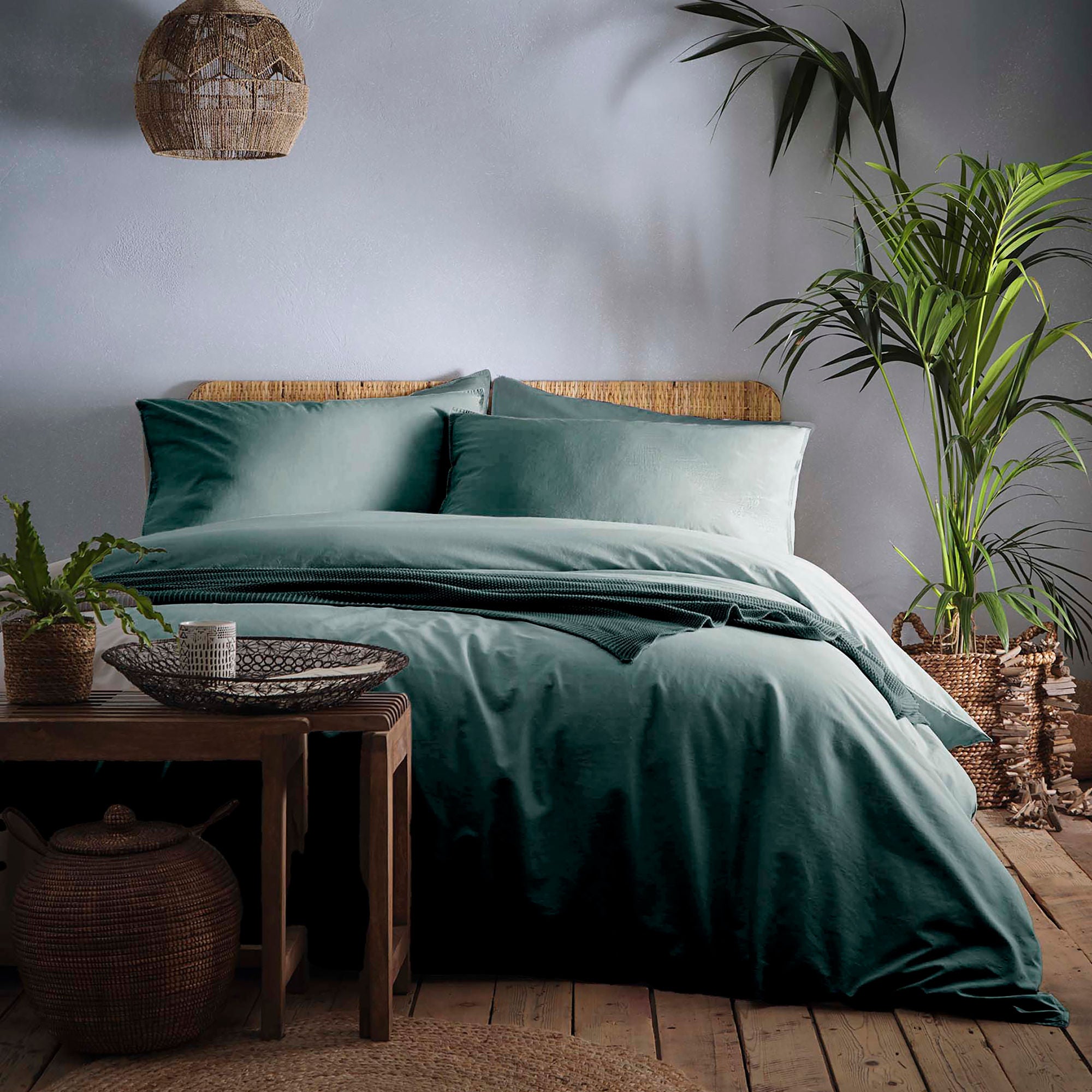 Cassia Duvet Cover Set in Teal - Duvet Cover Set - Appletree Loft