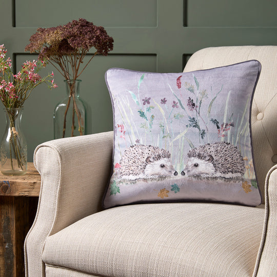 Colville Hedgehog Cushion in Grey 43 x 43cm