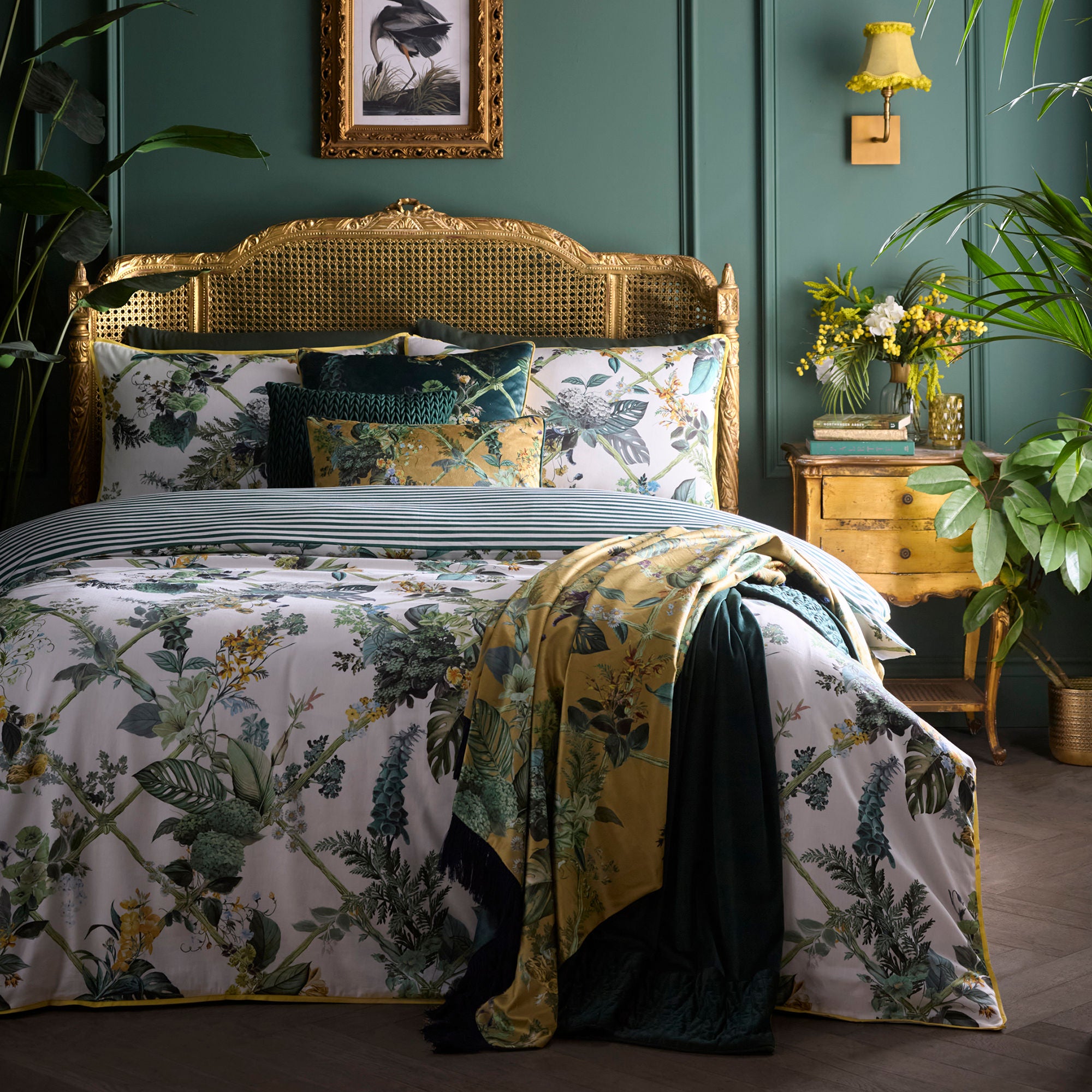 Cotswold Fantasia Dawn Cushion in Green 55 x 55cm - Cushion - Laurence Llewelyn-Bowen