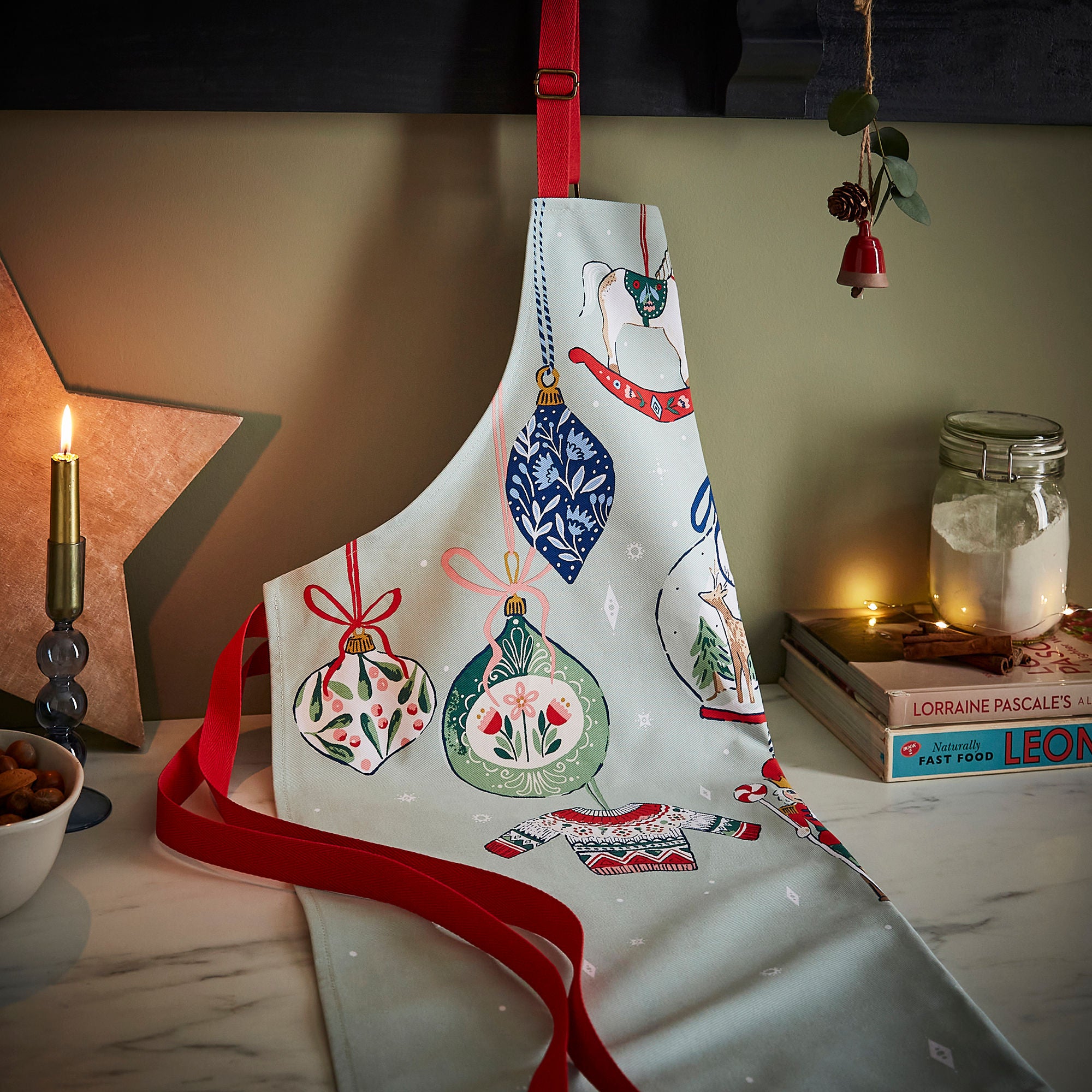 Ulster Weavers Christmas Ornaments Apron - Cotton One Size in Multi - Apron - Ulster Weavers