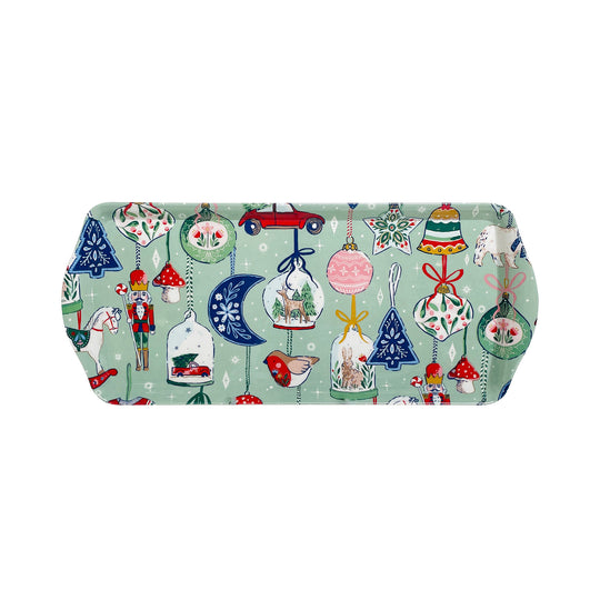 Christmas Ornaments Small Serving Tray in Multicolour