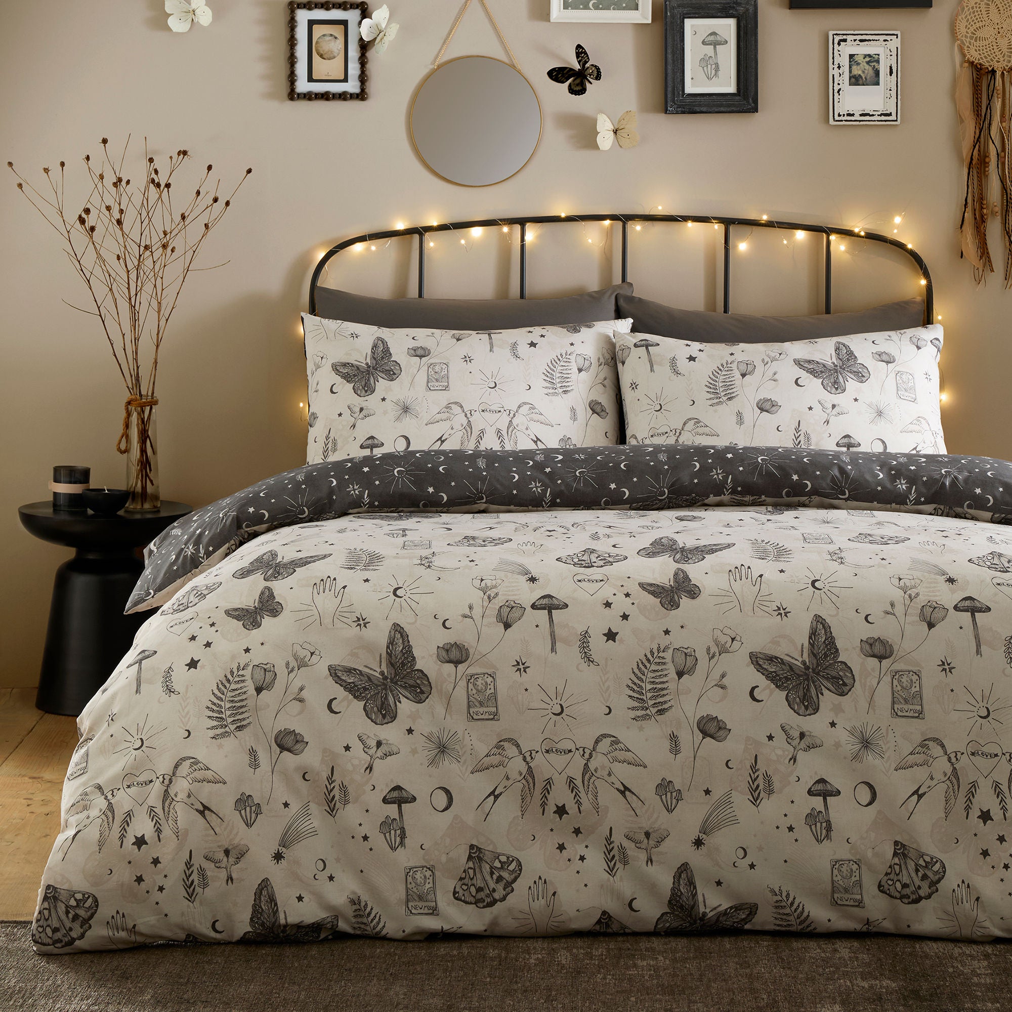 Celeste Duvet Cover Set in Grey - Duvet Cover Set - Fusion