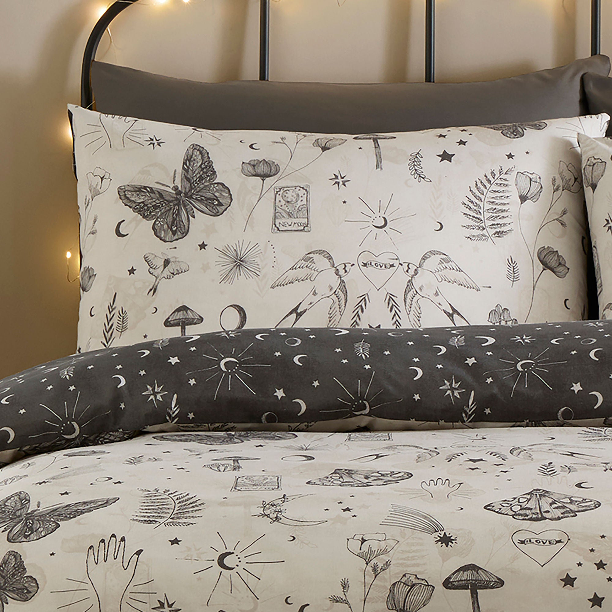 Celeste Duvet Cover Set in Grey - Duvet Cover Set - Fusion