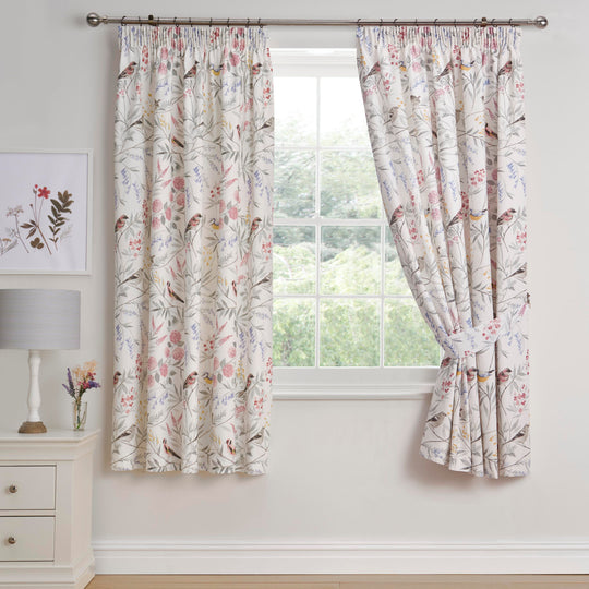 Caraway Pencil Pleat Curtains in Pink