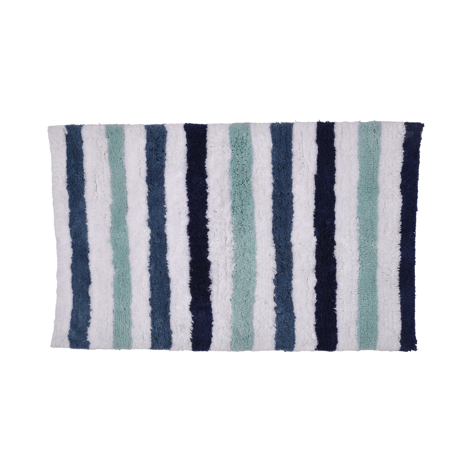 Carlson Stripe Bath Mat by Fusion Bathroom in Blue 50 x 80cm - Bath Mat - Fusion Bathroom