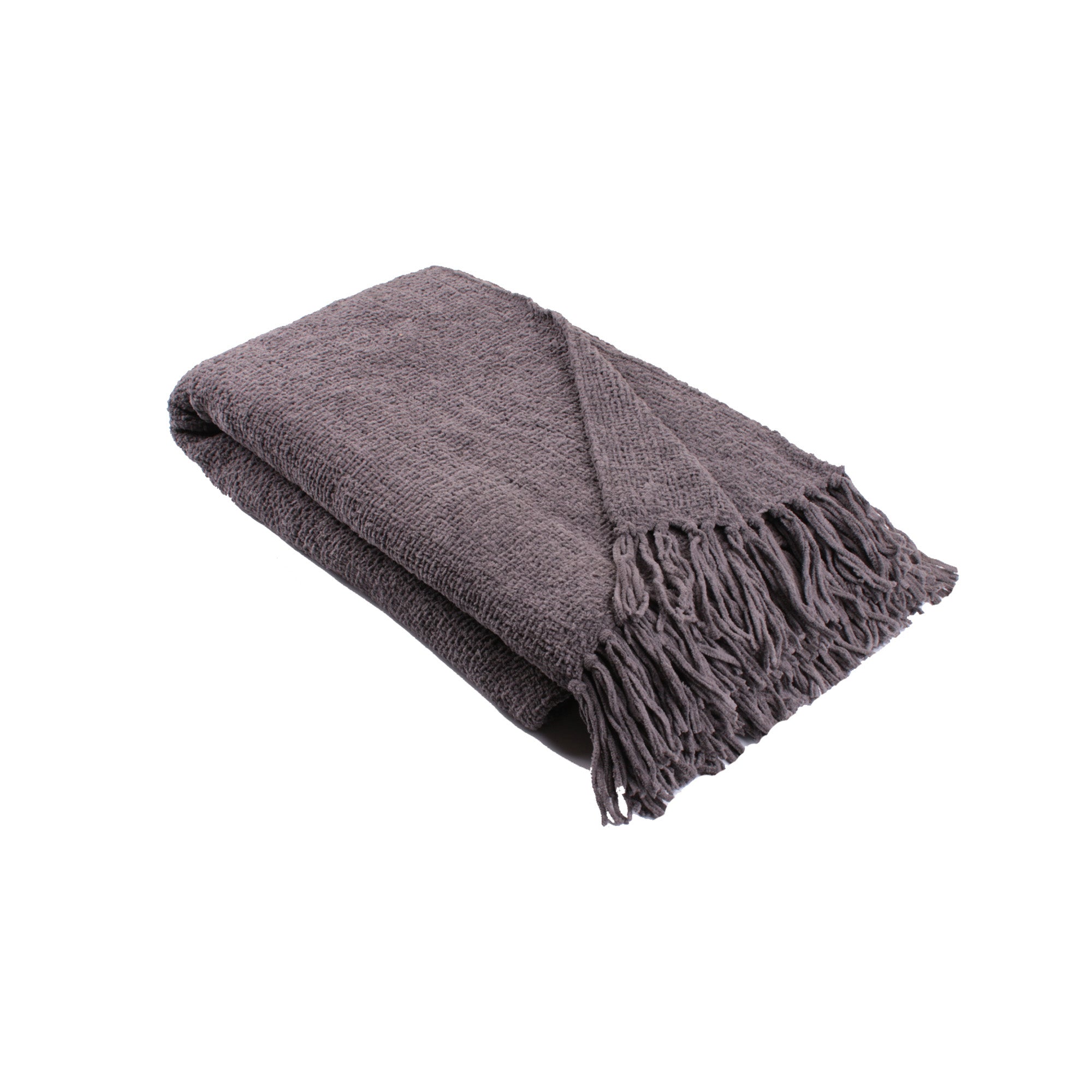 Chenille Throw by Appletree Loft in Charcoal 130 x 180cm - Throw - Appletree Loft