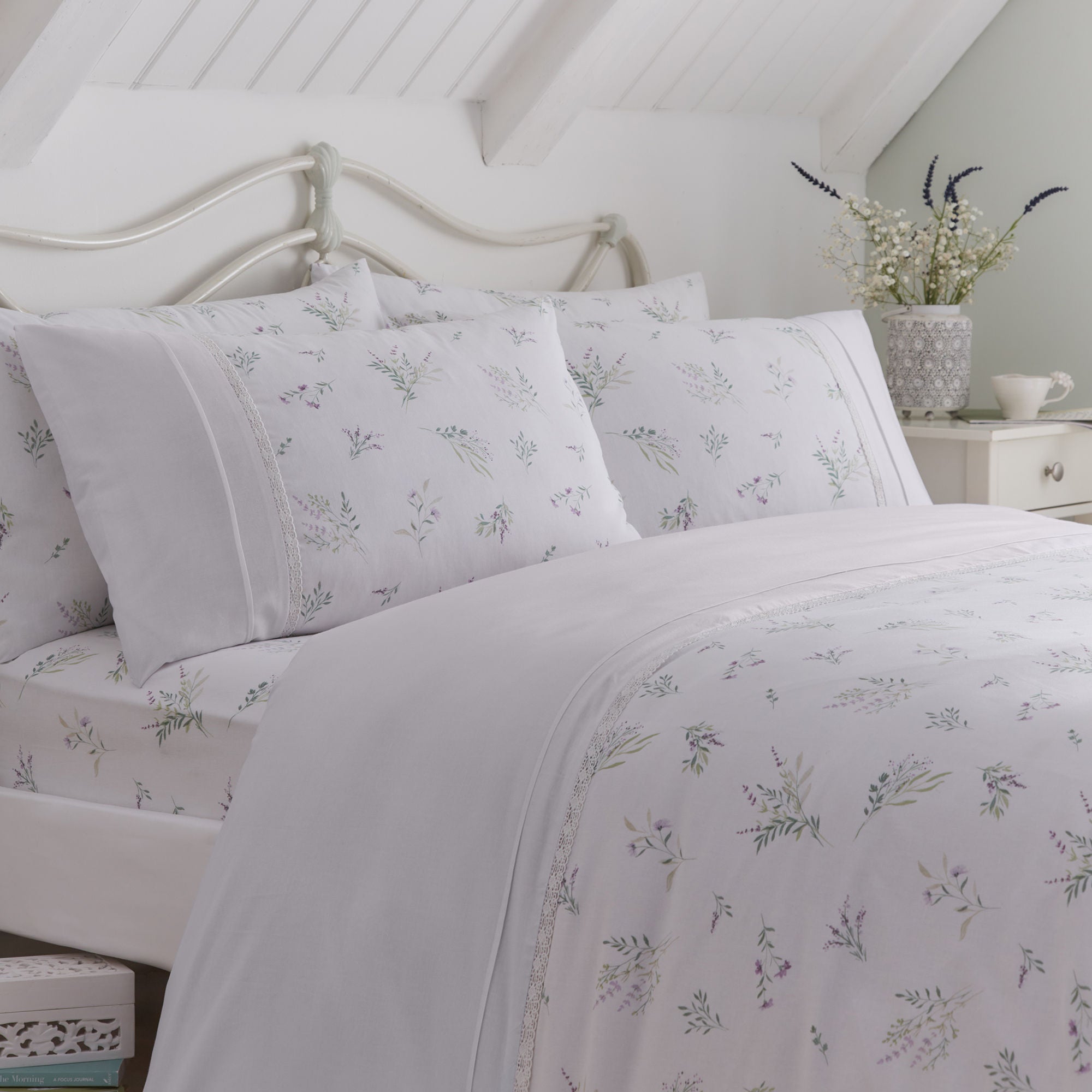 Chloe 28cm Fitted Bed Sheet Set by Dreams & Drapes Decorative in Lilac - 28cm Fitted Bed Sheet Set - Dreams & Drapes Decorative