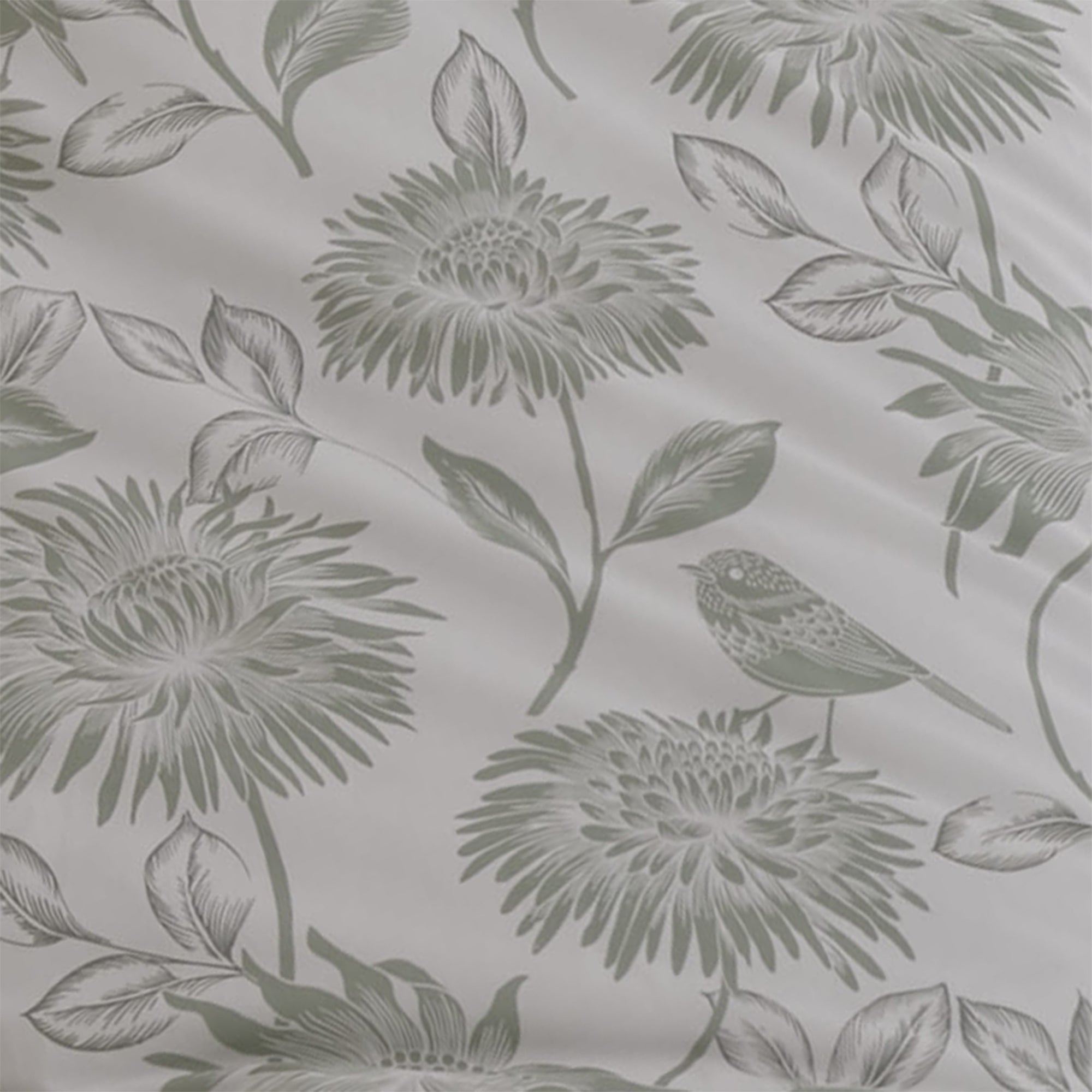 Chrysanthemum Duvet Cover Set by Dreams & Drapes Design in Green - Duvet Cover Set - Dreams & Drapes Design