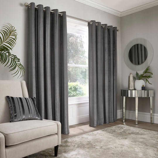 Conrad Eyelet Curtains in Slate
