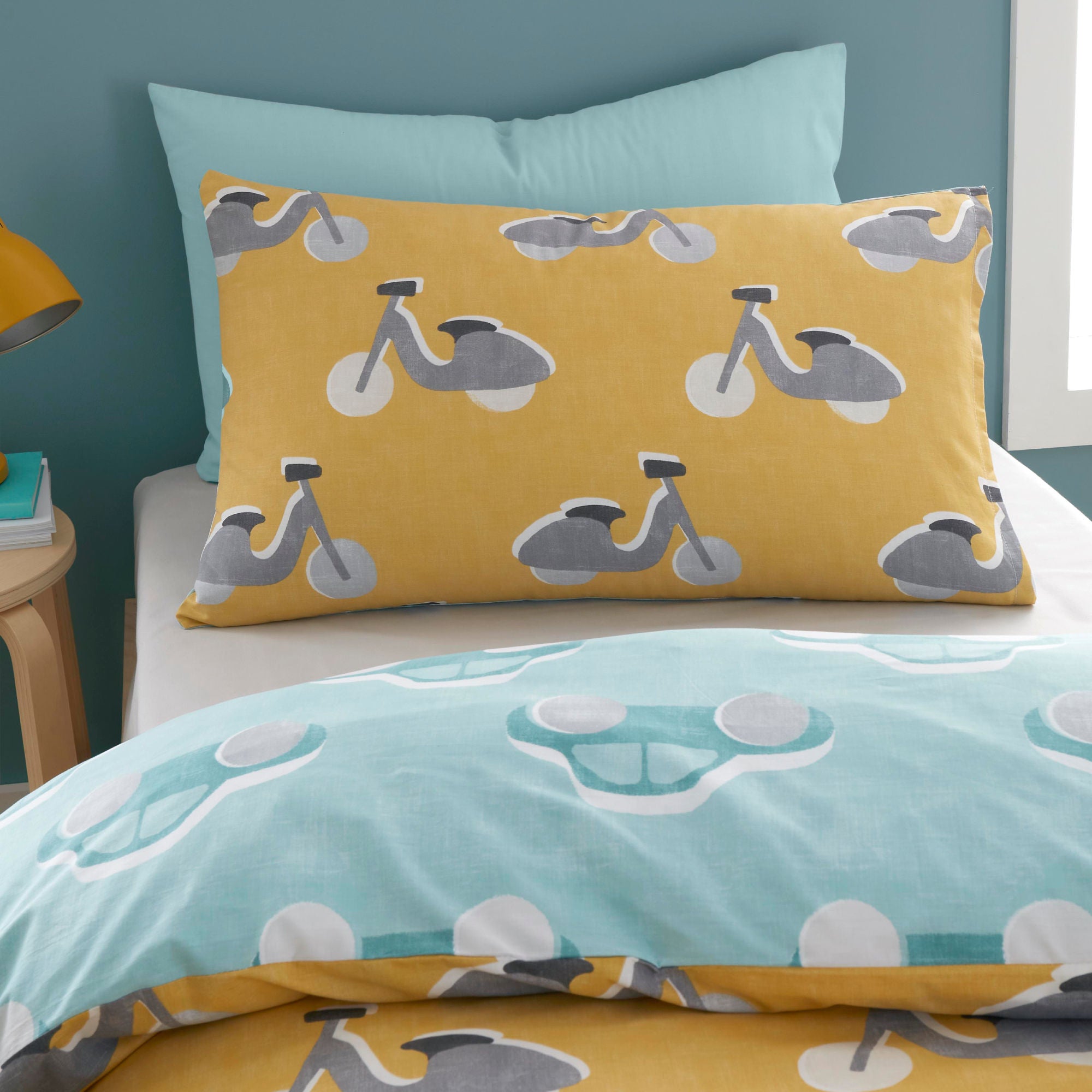 Cool Cars Duvet Cover Set by Bedlam in Duck Egg - Duvet Cover Set - Bedlam