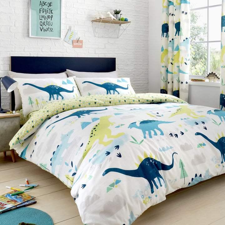 Dino Duvet Cover Set by Bedlam in Multicolour - Duvet Cover Set - Bedlam