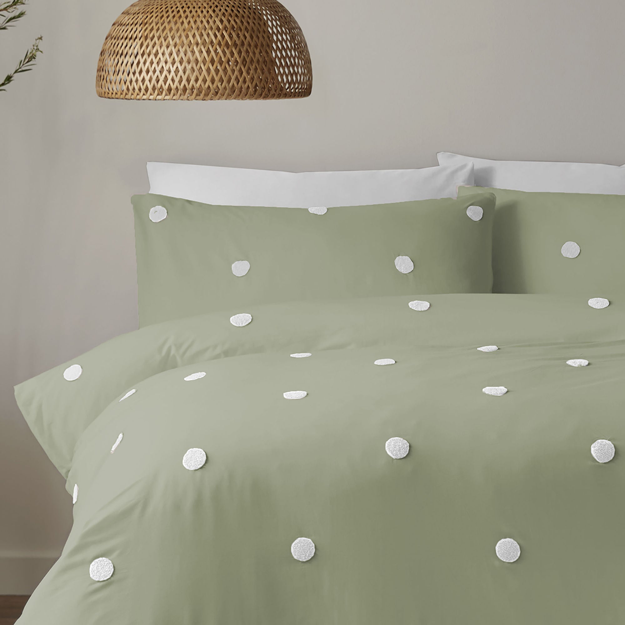 Dot Garden Duvet Cover Set by Appletree Boutique in Sage - Duvet Cover Set - Appletree Boutique