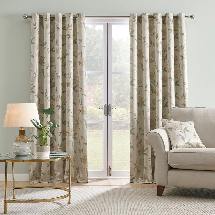 Dahlia Pair of Eyelet Curtains by Dreams & Drapes in Natural - Pair of Eyelet Curtains - Dreams & Drapes Curtains