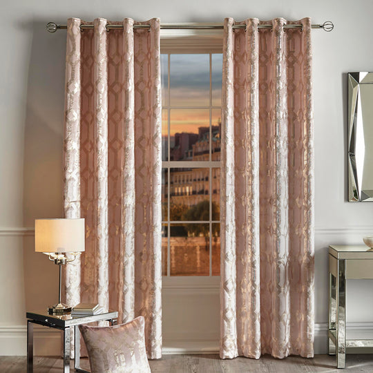 Darla Eyelet Curtains in Blush