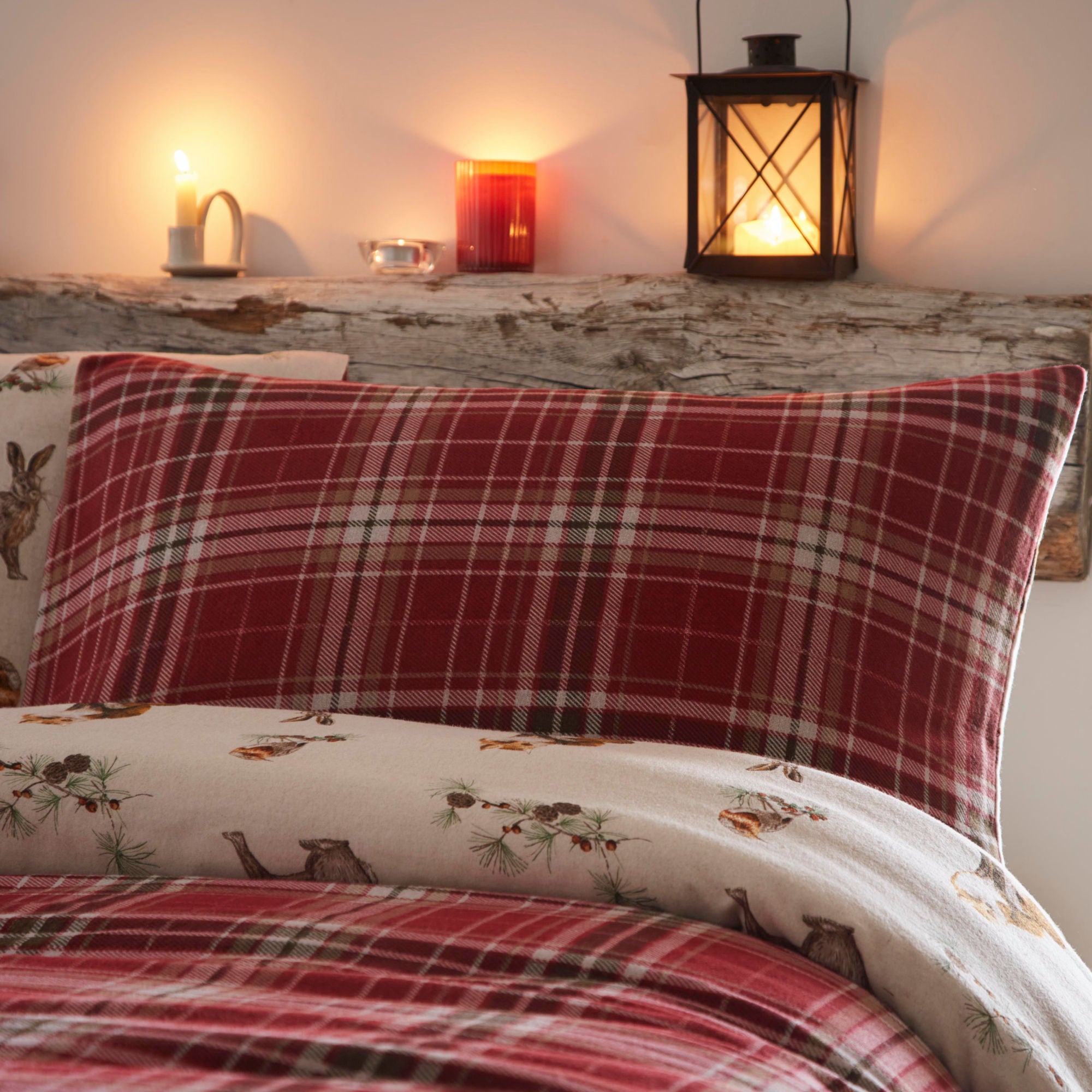 Derwent Check Duvet Cover Set by Dreams & Drapes Lodge in Natural - Duvet Cover Set - Dreams & Drapes Lodge