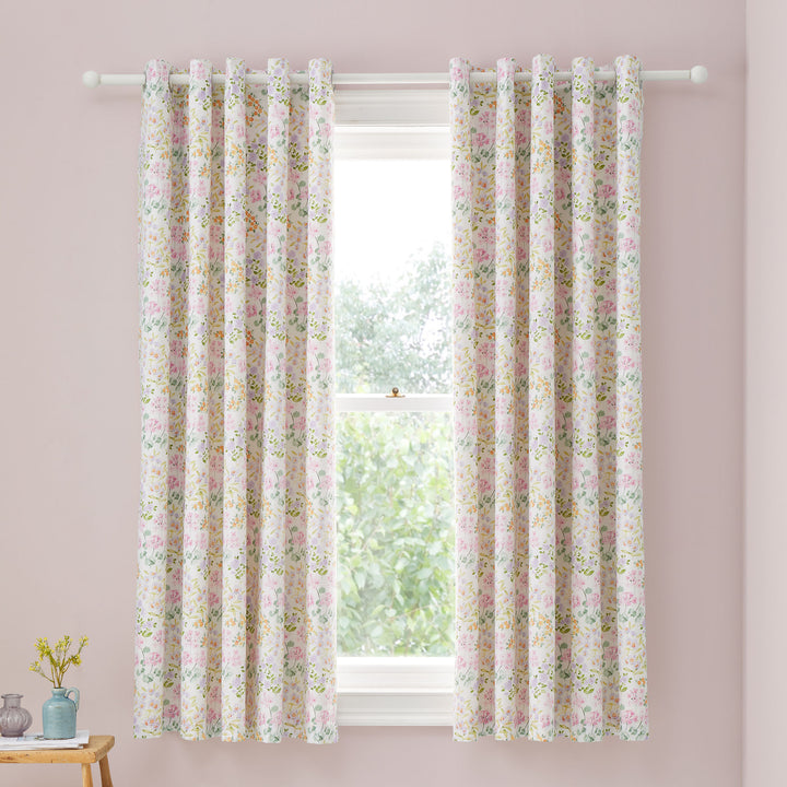 Edith Pair of Eyelet Curtains by Dreams & Drapes Design in Lilac