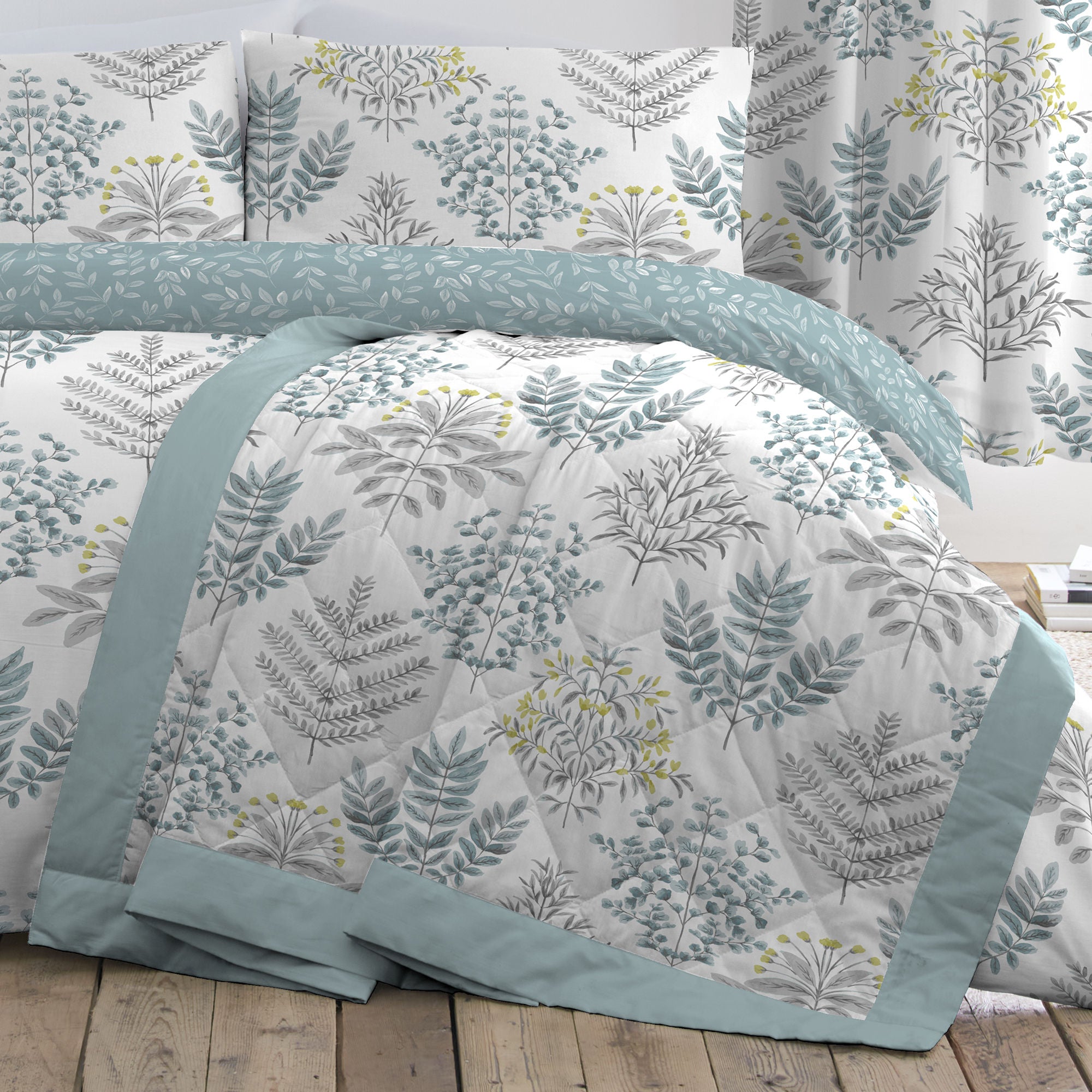 Emily Bedspread by Dreams & Drapes in Duck Egg 230x195cm - Bedspread - Dreams & Drapes