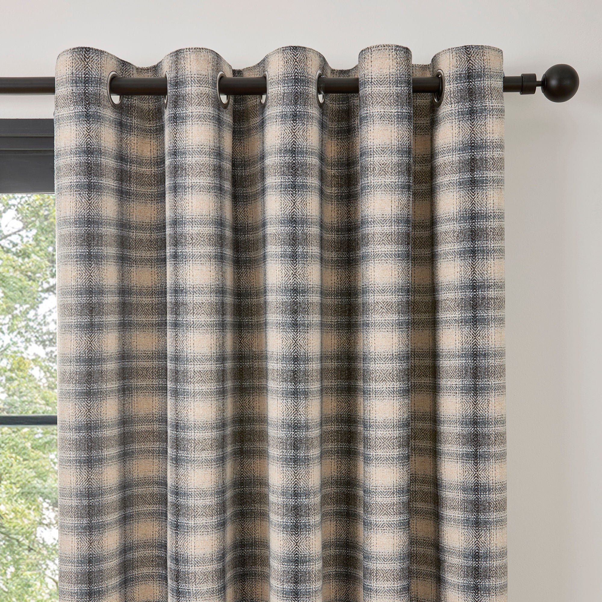 Everett Eyelet Curtains in Grey - Pair of Eyelet Curtains - Curtina
