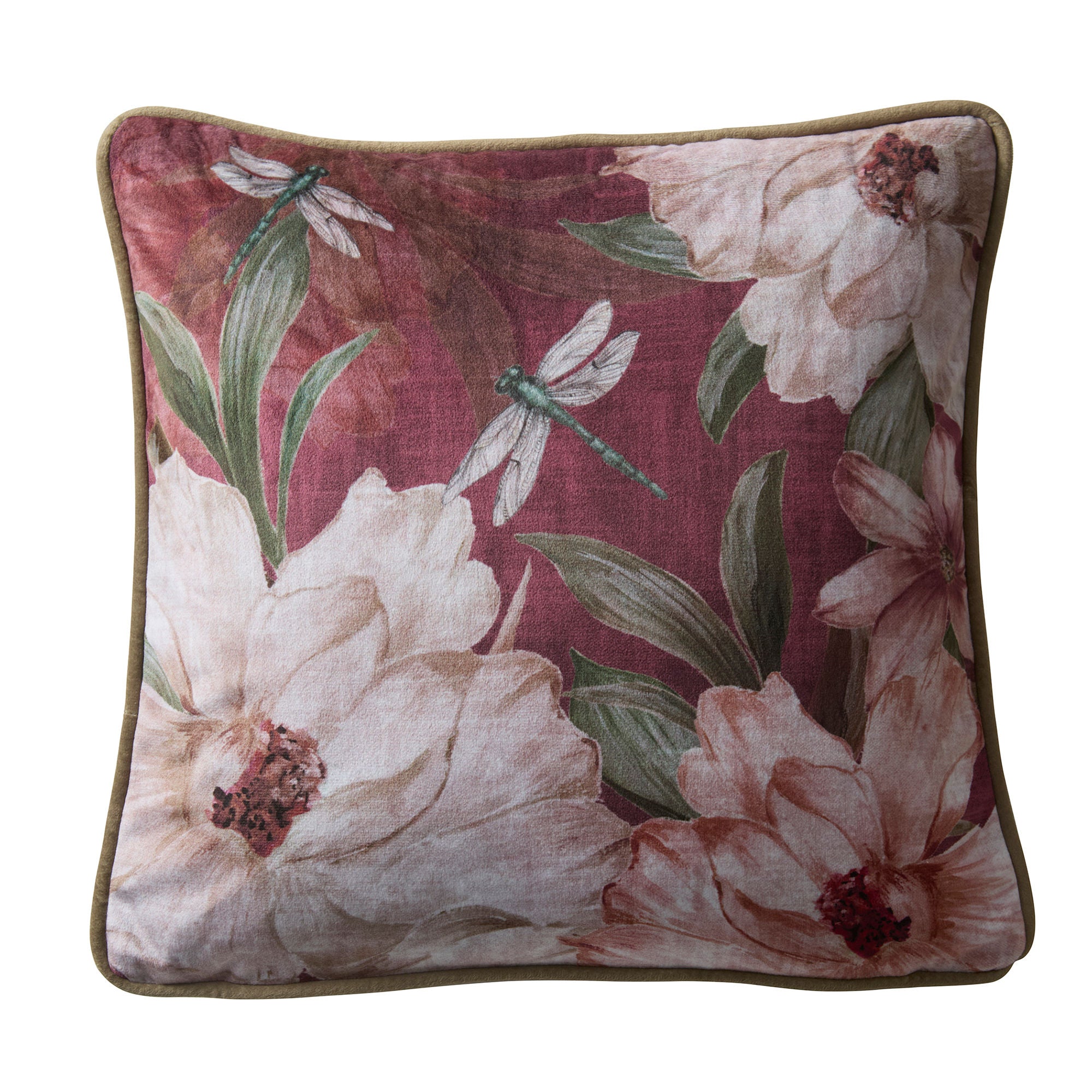 Fiorella Cushion by Appletree Heritage in Wine 43 x 43cm - Cushion - Appletree Heritage