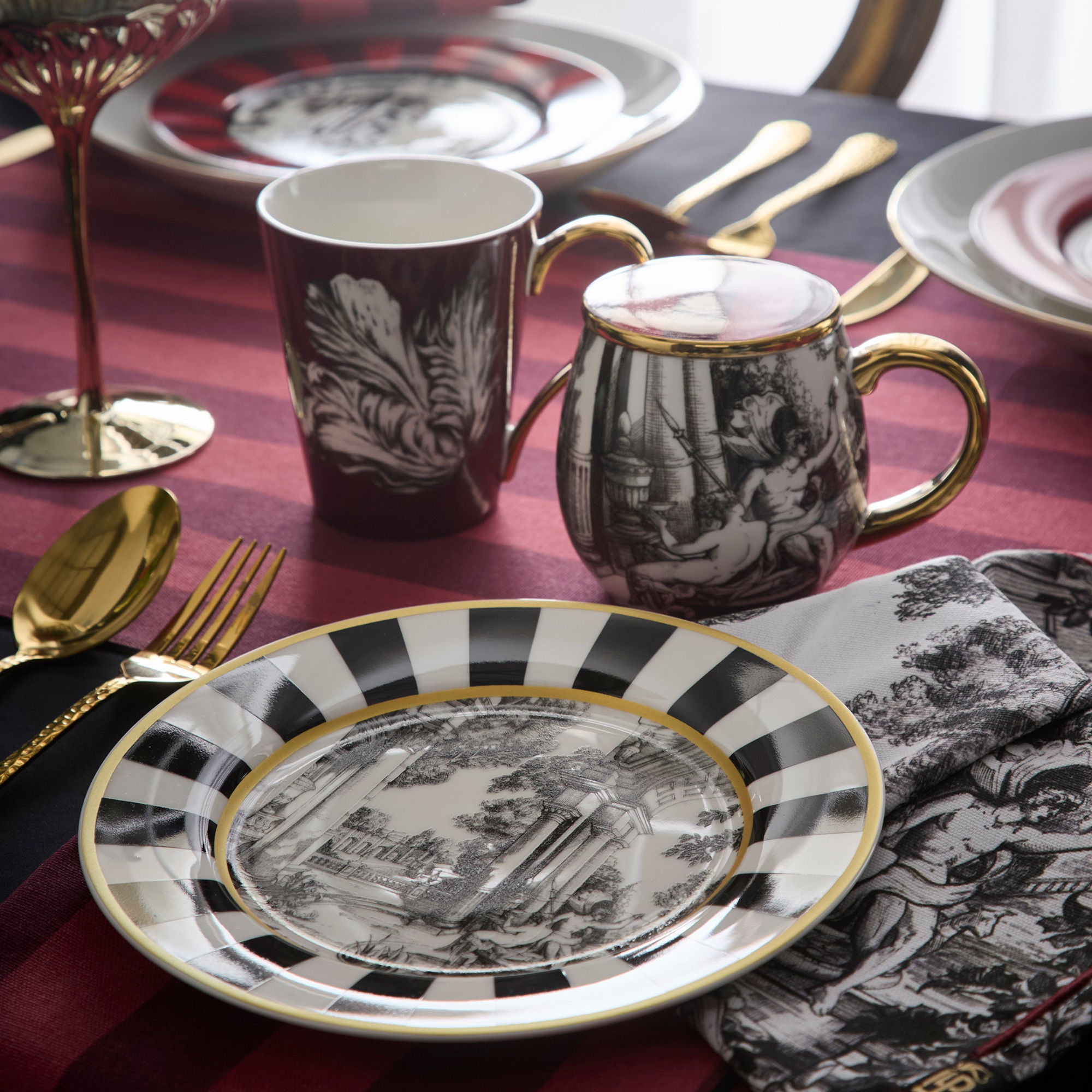 Festivo Mug and Tray Set in Multicolour - Mug and Tray Set - Laurence Llewelyn-Bowen