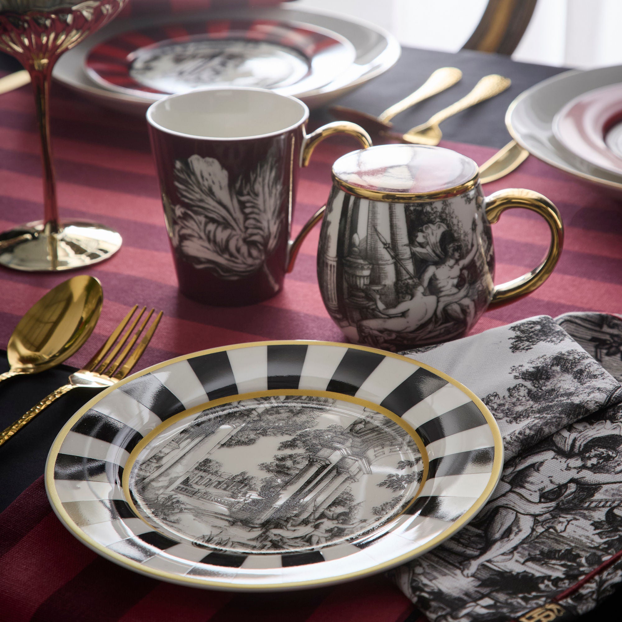 Festivo Porcelain Side Plates 4 Pack in Multicolour - Side Plate (4 Pack) - Laurence Llewelyn-Bowen