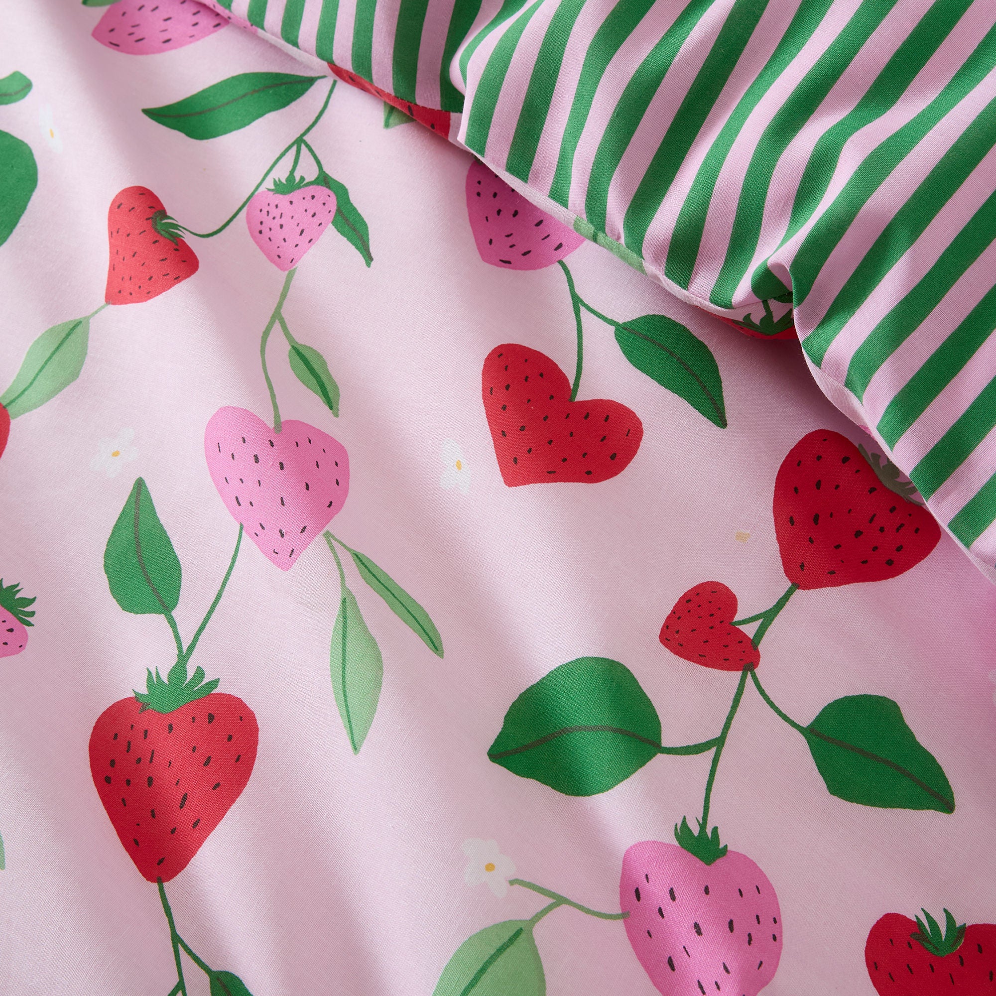 Fun Strawberries Duvet Cover Set in Pink - Duvet Cover Set - Bedlam