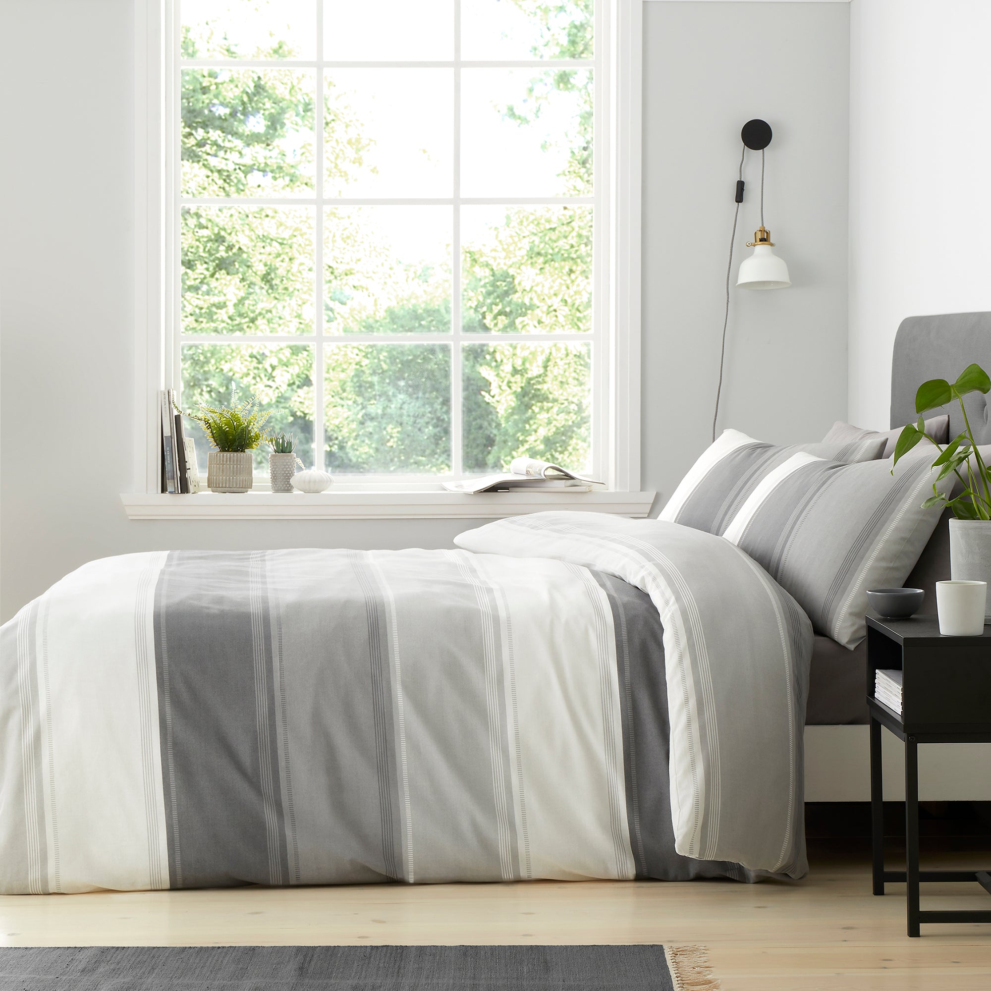 Betley Duvet Cover Set in Grey - Duvet Cover Set - Fusion