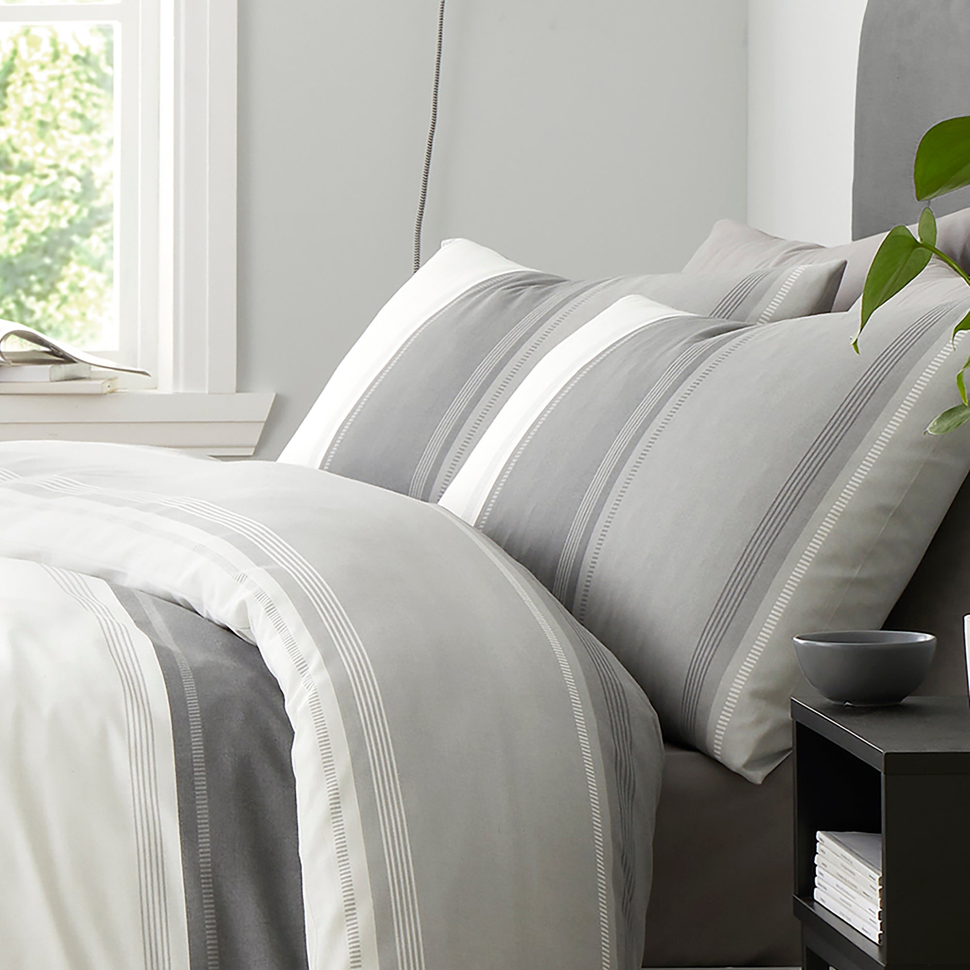 Betley Duvet Cover Set in Grey - Duvet Cover Set - Fusion