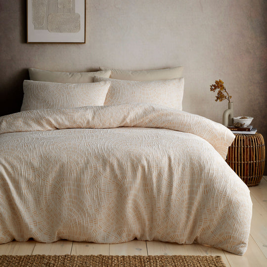 Fossil Jacquard Duvet Cover Set in Natural