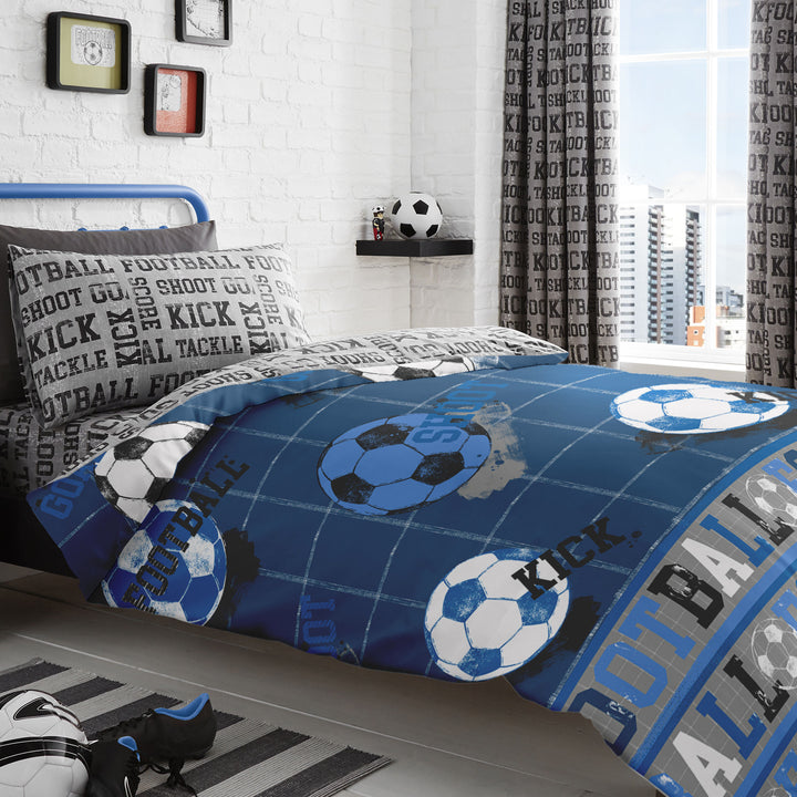 Football Duvet Cover Set by Bedlam in Blue - Duvet Cover Set - Bedlam