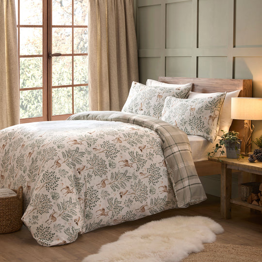 Forest Animals Duvet Cover Set in Natural