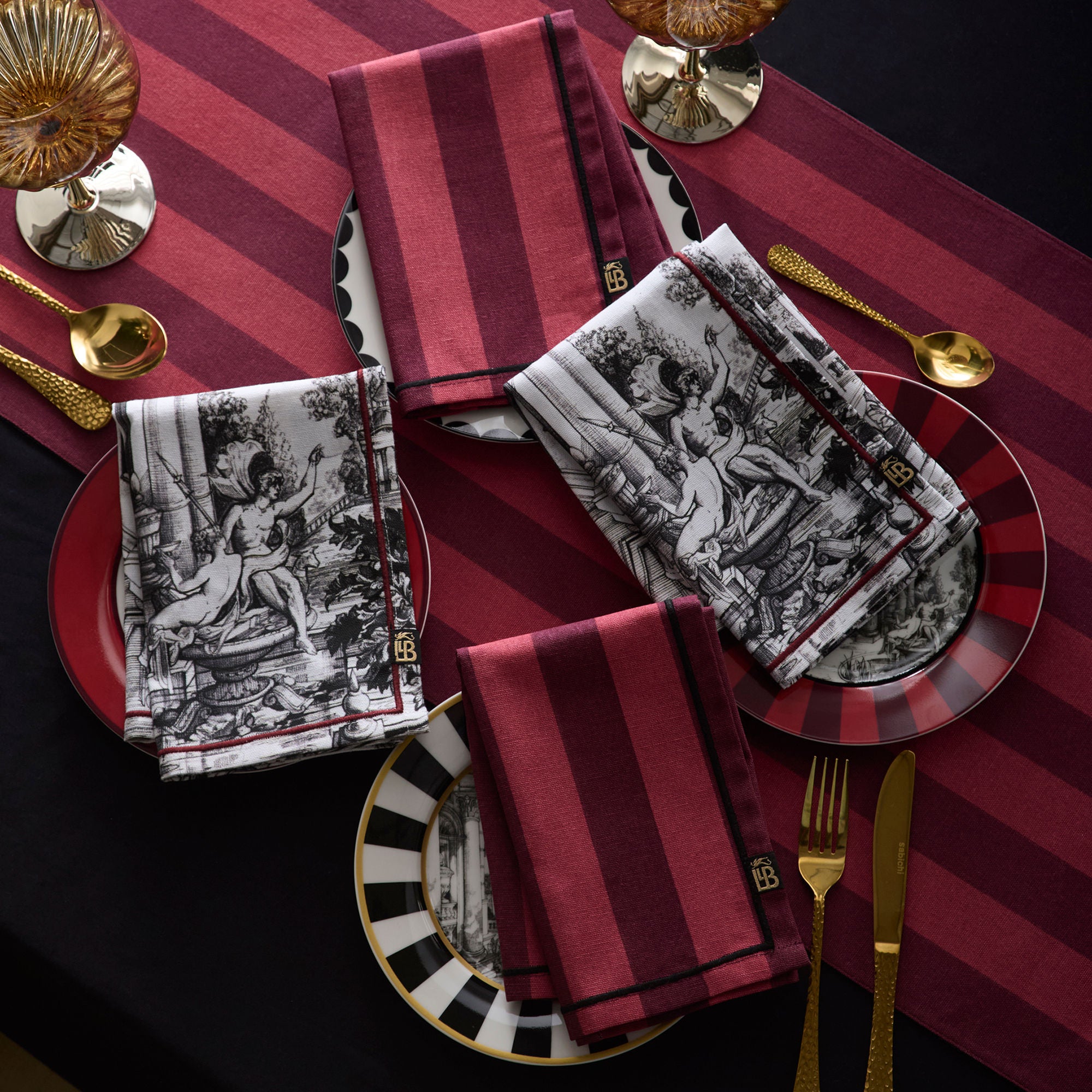 Festivo Table Runner in Red 230 x 40cm - Table Runner - Laurence Llewelyn-Bowen