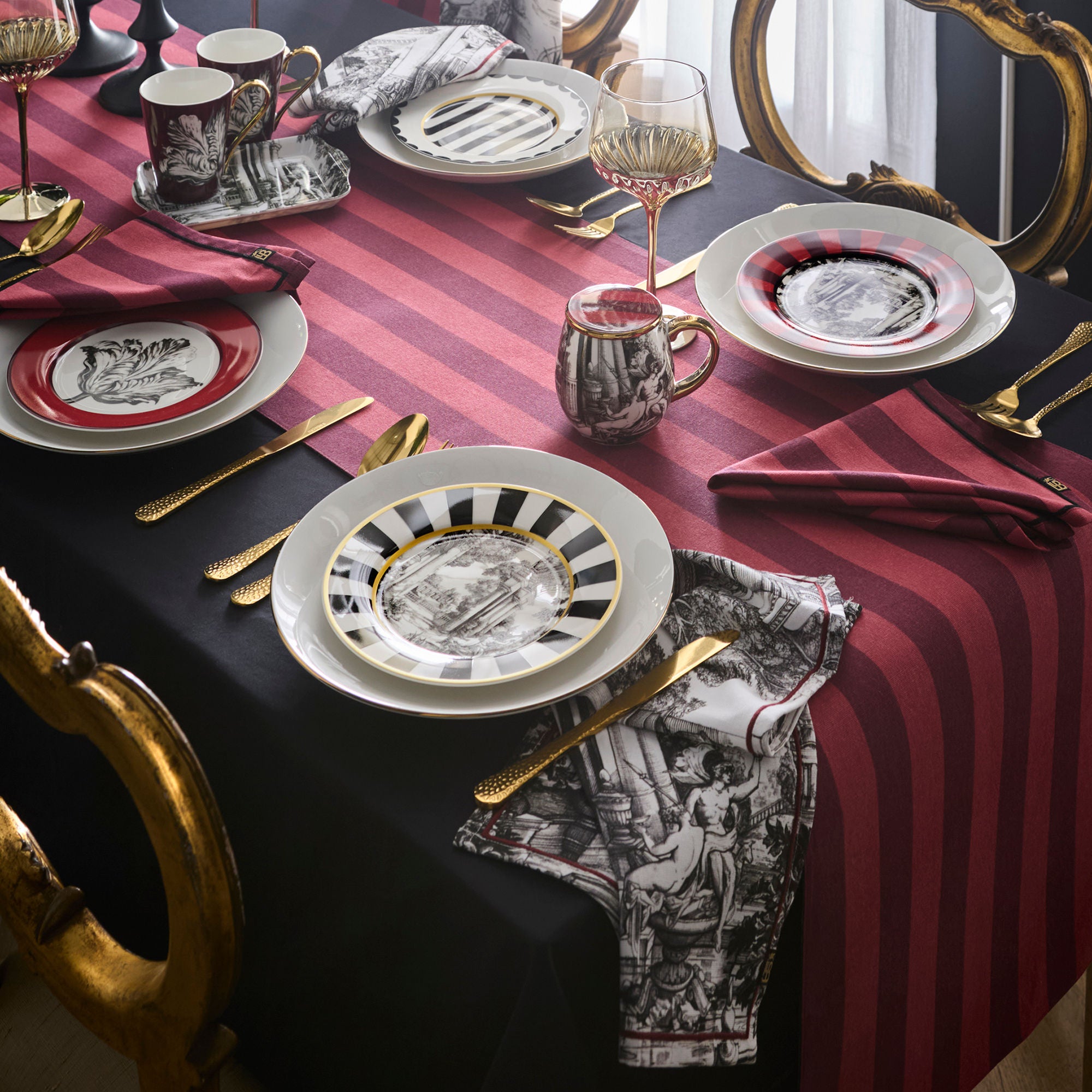 Festivo Table Runner in Red 230 x 40cm - Table Runner - Laurence Llewelyn-Bowen