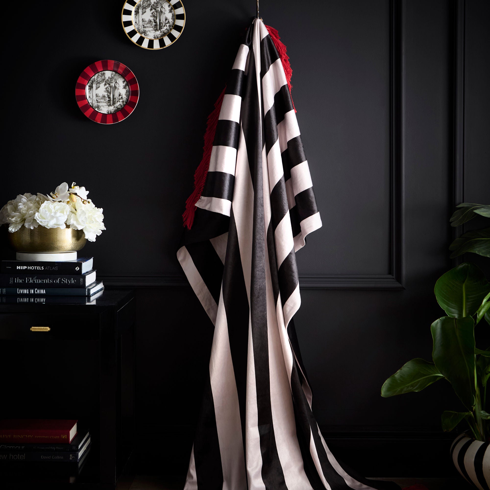 Festivo Stripe Throw in Black 130 x 180cm - Throw - Laurence Llewelyn-Bowen
