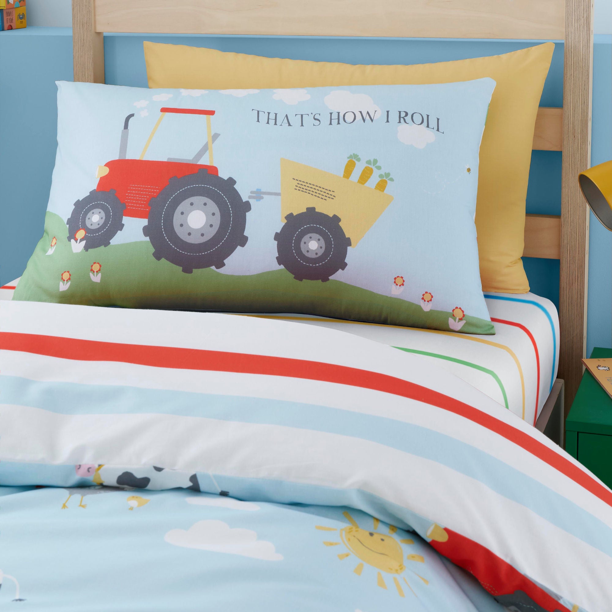 Farmyard Friends Duvet Cover Set by Bedlam in Blue - Duvet Cover Set - Bedlam