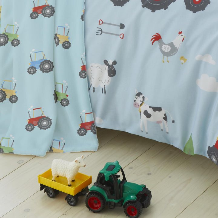 Farmyard Friends Throw by Bedlam in Blue 120 x 150cm - Throw - Bedlam