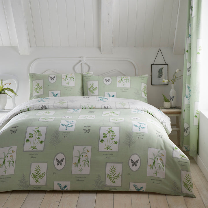 Floral Garden Duvet Cover Set by Dreams & Drapes Design in Green - Duvet Cover Set - Dreams & Drapes Design