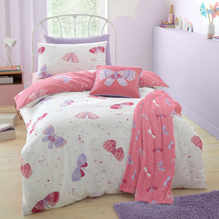 Flutterby Butterfly Duvet Cover Set by Bedlam in Pink - Duvet Cover Set - Bedlam