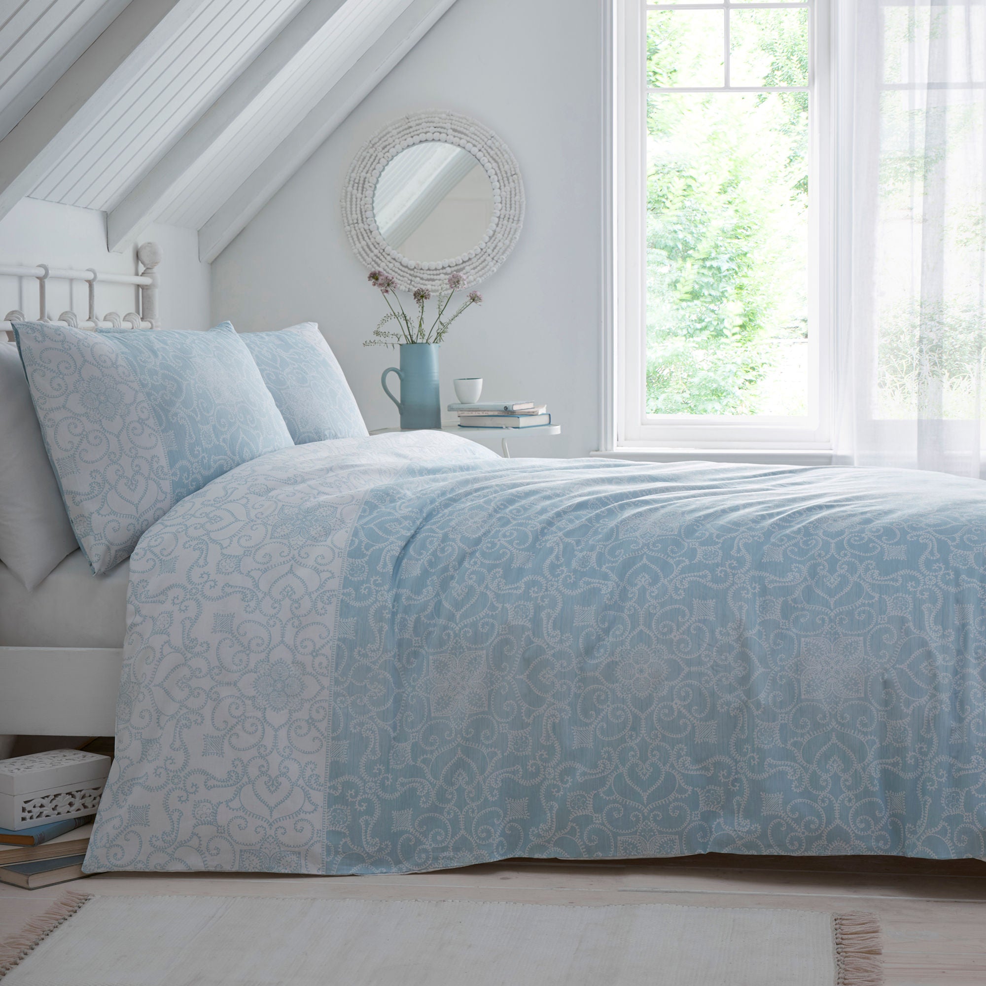 Frampton Duvet Cover Set by Dreams & Drapes Design in Blue - Duvet Cover Set - Dreams & Drapes Design