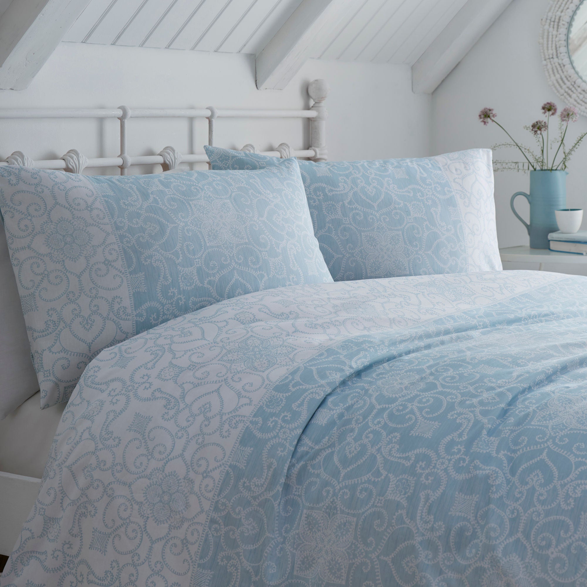 Frampton Duvet Cover Set by Dreams & Drapes Design in Blue - Duvet Cover Set - Dreams & Drapes Design