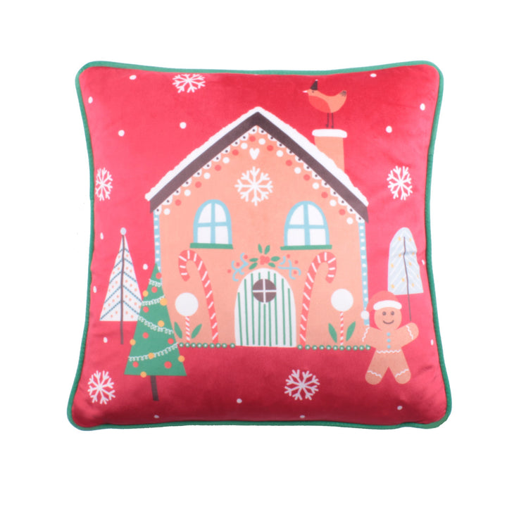 Gingerbread Man Cushion by Fusion Christmas in Multi 43 x 43cm - Cushion - Fusion Christmas