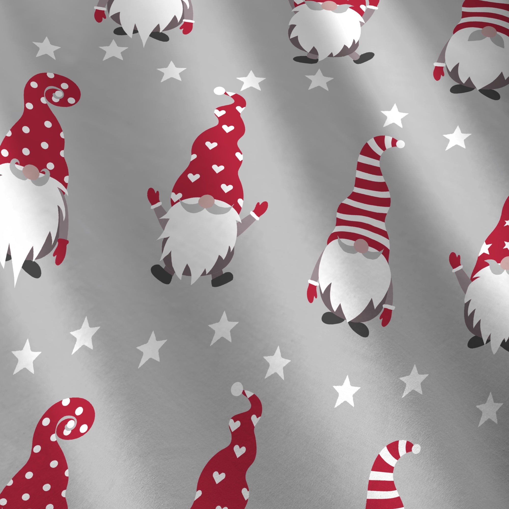 Christmas Gnome Duvet Cover Set in Silver