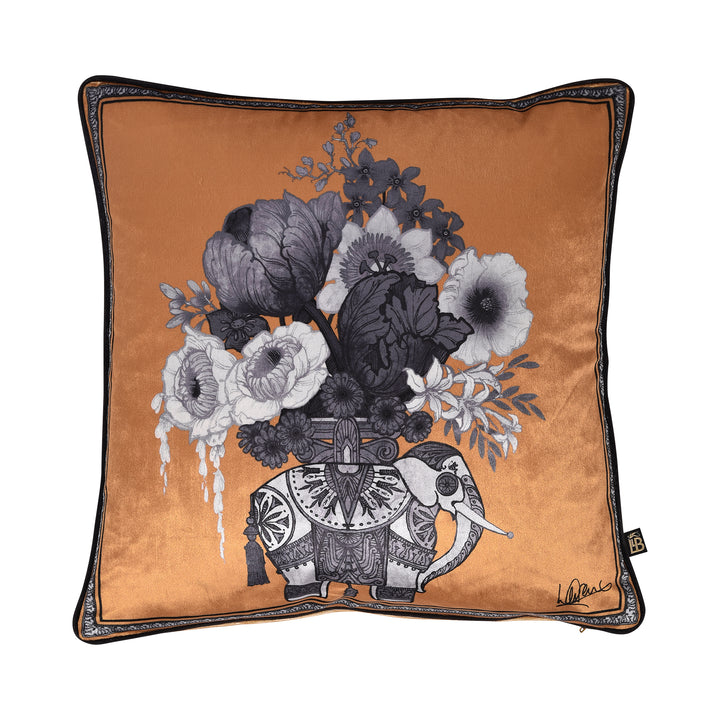 Generou Elephant Cushion by Laurence Llewelyn-Bowen in Gold 43 x 43cm - Cushion - Laurence Llewelyn-Bowen